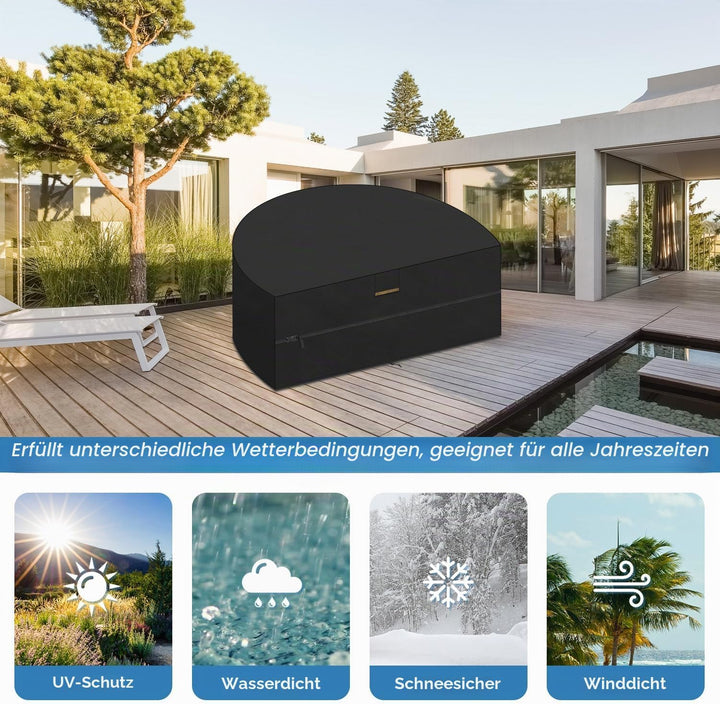 VANSHEIM Sonneninsel Abdeckung Halbrund Abdeckplane Liegeinsel Halbrund Abdeckplane Sonneninsel Wass