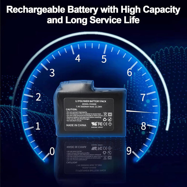 2 Stück 7,4 V 3000 mAh 22,2 Wh Li-Polymer-Akku für b-eheizte Handschuhe, Socken, Mützen, be-heizte S