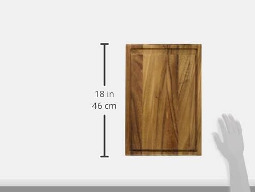 Continenta massives Tranchierbrett mit Saftrille aus Akazienholz, Schneidebrett in Profi Qualität, m