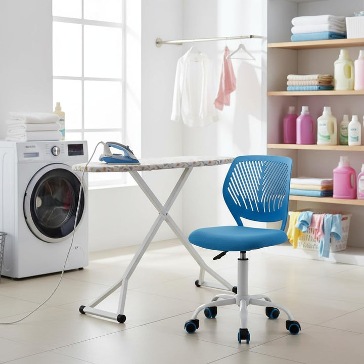 FurnitureR Bügelhocker ergonomisch, höhenverstellbar, ohne Armlehnen, Netzrückenlehne, Sitzfläche 38