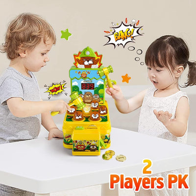 VATOS Whack Spiel,Schlag den Maulwurf,elektronisches Mini Arcade Spielzeug,Münzspiel mit 2 Hämmern,i