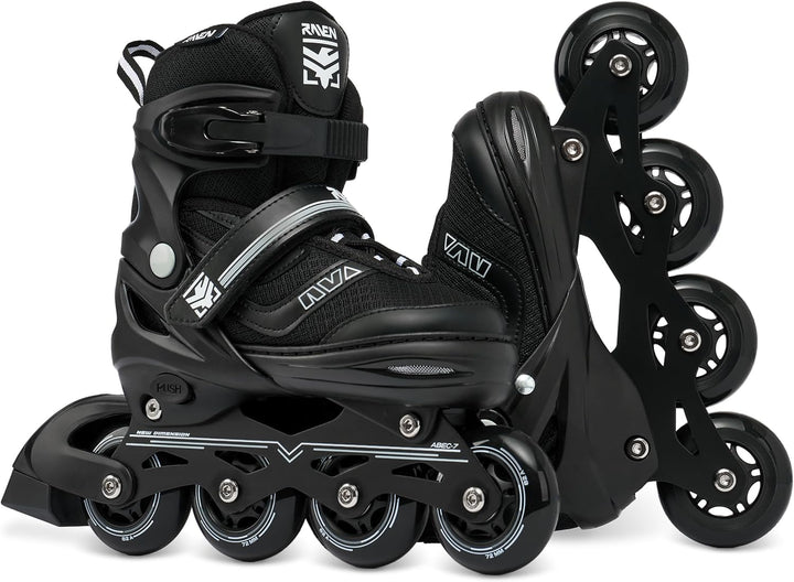 Raven Verstellbare Inline Skates Drill optional als 2in1 - Kugellager Carbon Abec7 - DSAS - Double-S