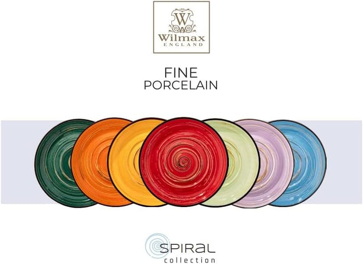 Wilmax | SPIRAL tiefe Teller - 2 Stück | Elegant | Modern | Langlebig | Sicher | Glasiertes Porzella