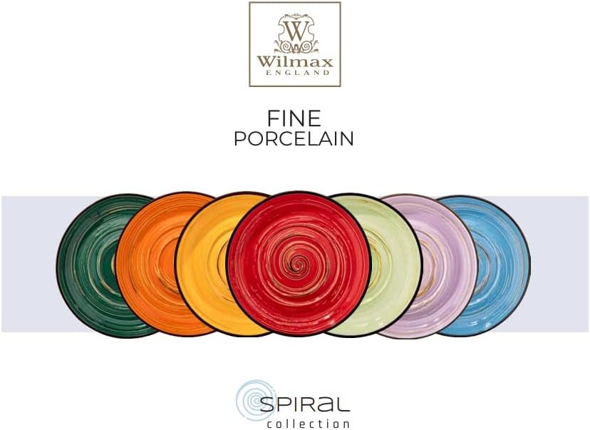 Wilmax | SPIRAL tiefe Teller - 2 Stück | Elegant | Modern | Langlebig | Sicher | Glasiertes Porzella