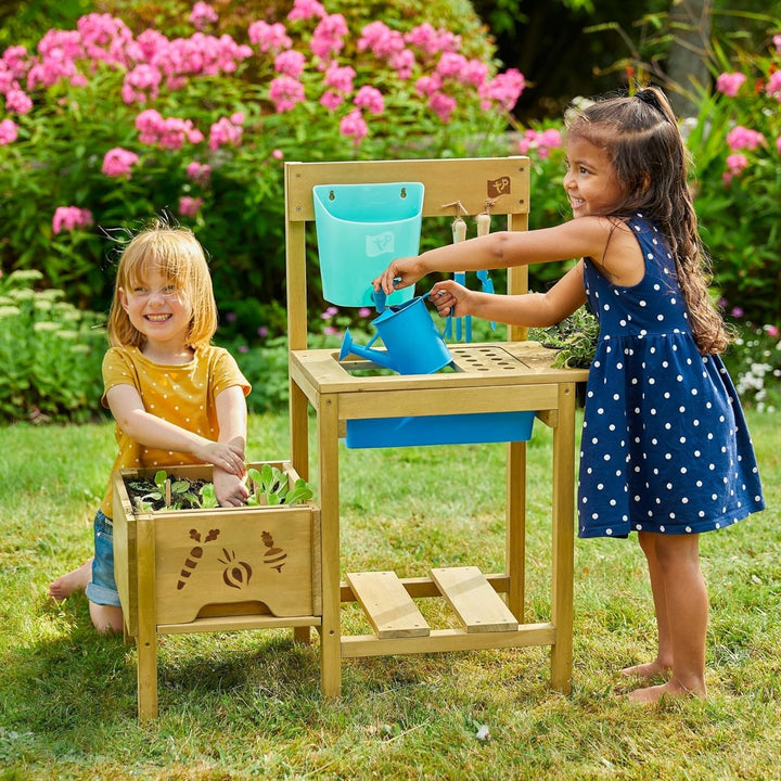 TP Toys Pflanzbank – eine Gartenstation zum Anbau Ihres eigenen Gemüse, Pflanzen und Blumen – ideal