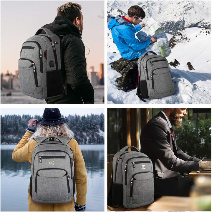 marcello Rucksack Herren, Laptop Rucksäcke mit USB-Ladeanschluss für Arbeit Schule Uni Schulrucksack
