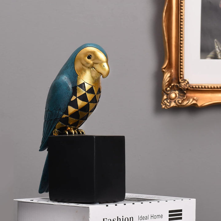 Kakizzy Papageien-Buchstützen, dekorative Vintage-Buchstützen, moderne Buchstützen, Kunstharz, Buchs