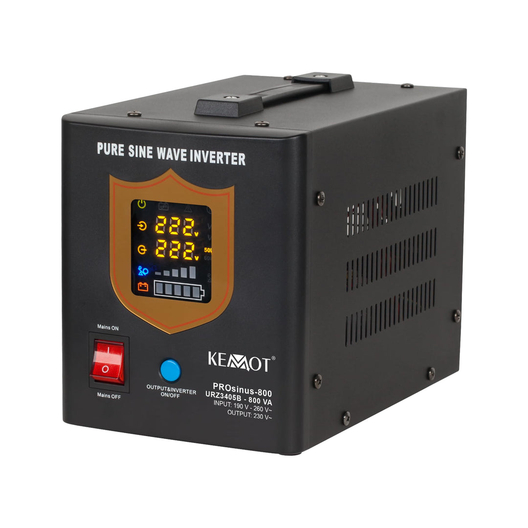 Notstromversorgung KEMOT PROsinus-800URZ3405B Wechselrichter Reiner Sinus Ladefunktion 12V 230V 800V