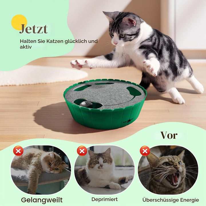 Pawaboo Katzenspielzeug Elektrische Maus, Interaktiv Kätzchen Spielzeug Katzenbett Kratzmatte Katzen