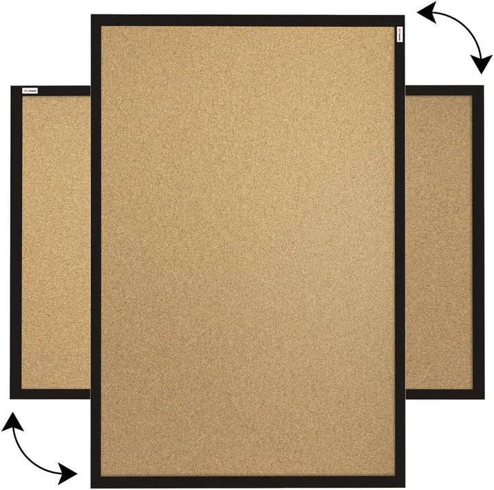 ALLboards Pinnwand mit Schwarzer Holz Rahmen 60x40cm Korktafel Korkwand Pinnwand Kork Farbiger Natur