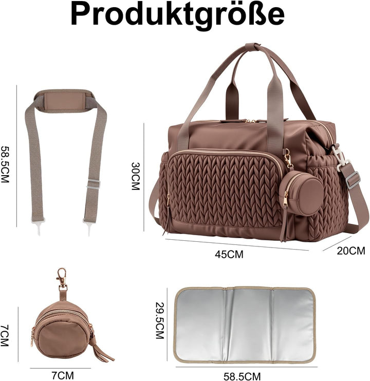 Wickeltasche Gross - Wickeltasche Kinderwagen mit Wickelunterlage, Multifunktionale Bag für Mommy, D