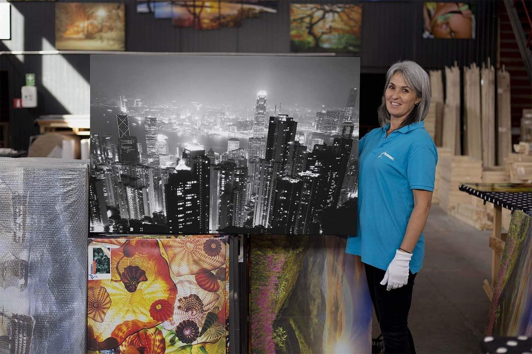 Startonight Leinwandbilder Schwarz und Weiss Hong Kong, Doppelansicht Überraschung Modernes Dekor Ku