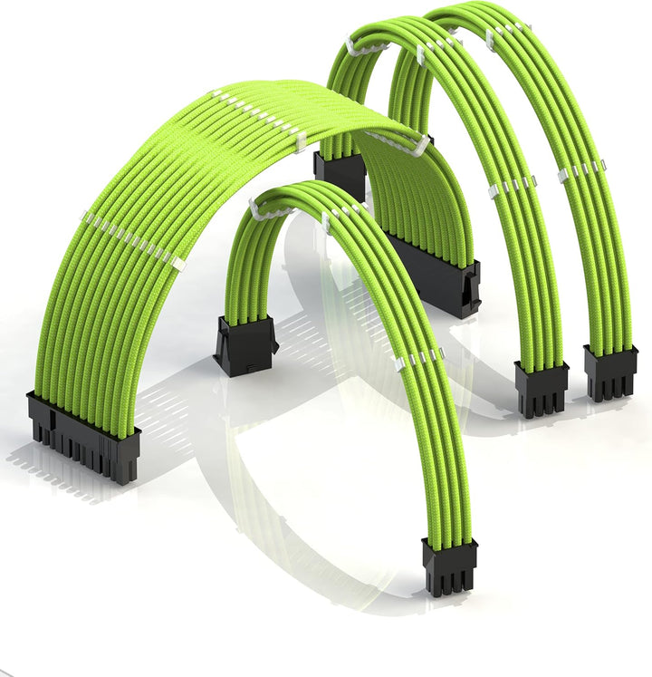 LINKUP - AVA 50cm PSU Kabelverlängerung Ummantelt GPU Nach Mass PC Stromversorgung mit Kamm-Kit┃1x 2
