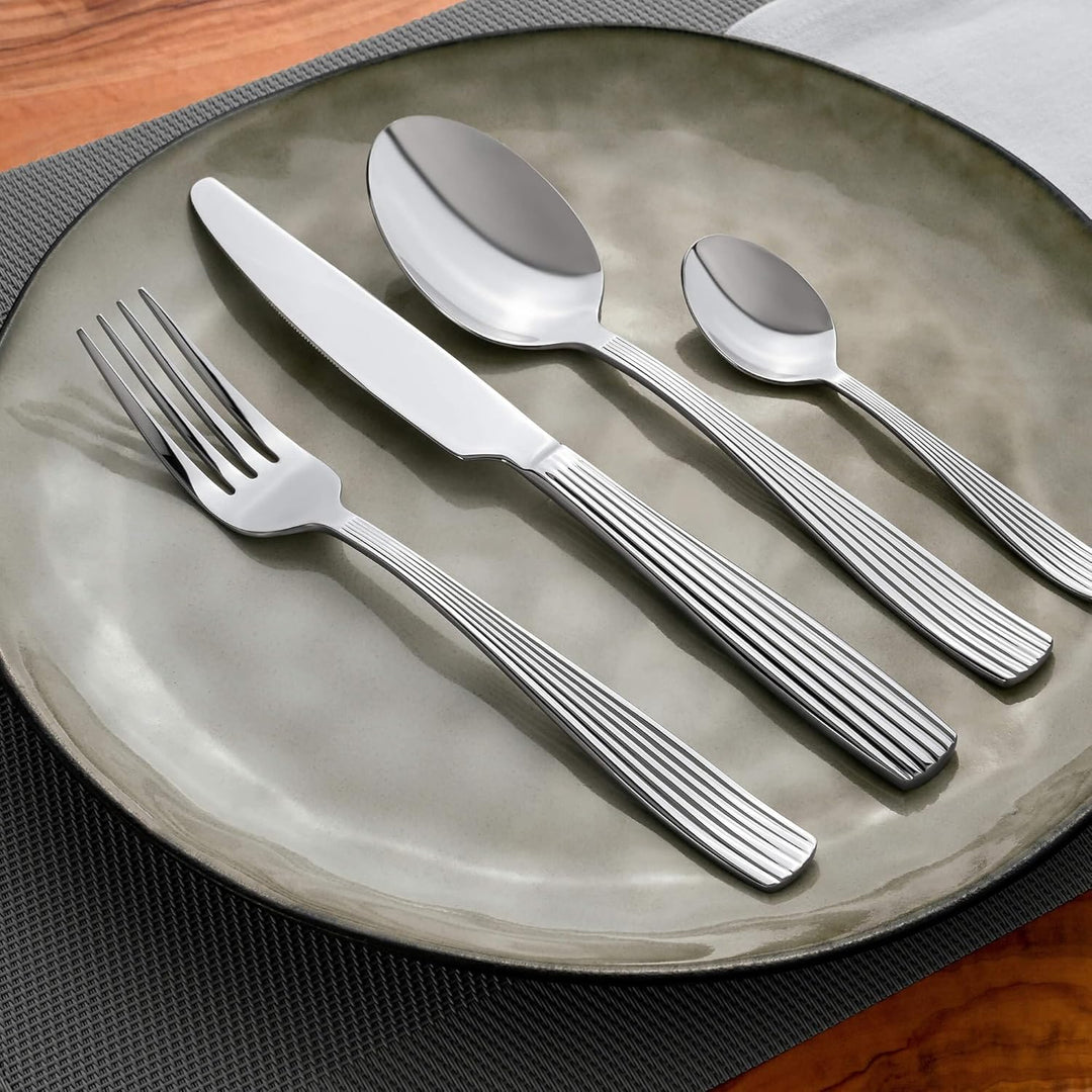 GRÄWE Besteckset Lino 24-teilig aus Edelstahl für 6 Personen, Spülmaschinengeeignet, Modernes Tafelb