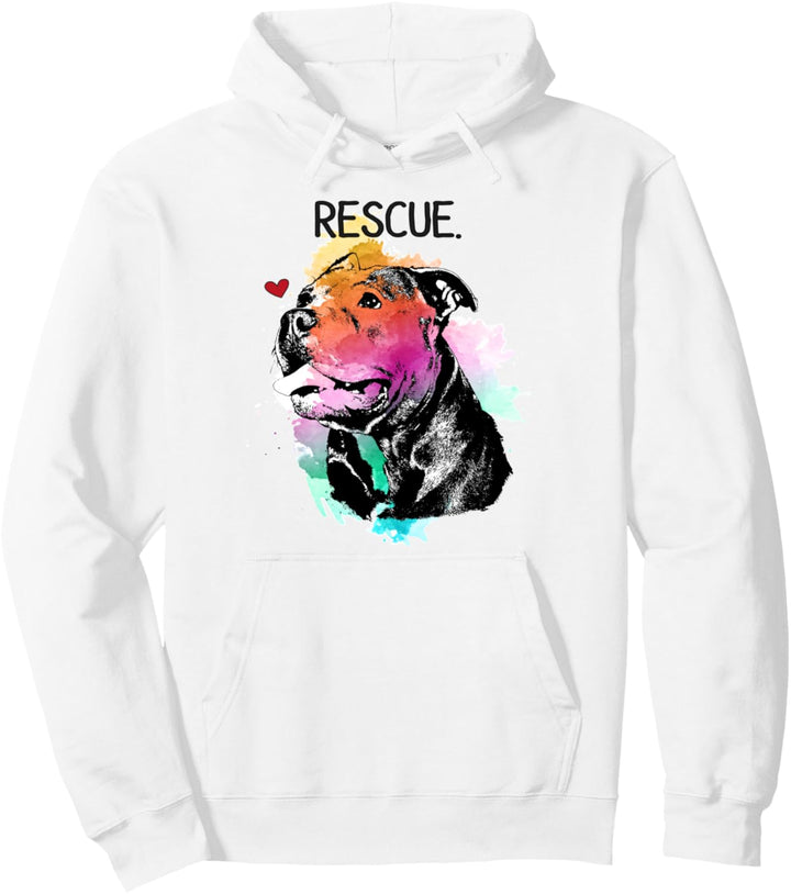 Pitbull Rescue Dog Adopt Kaufen Sie kein Aquarellgeschenk Pullover Hoodie