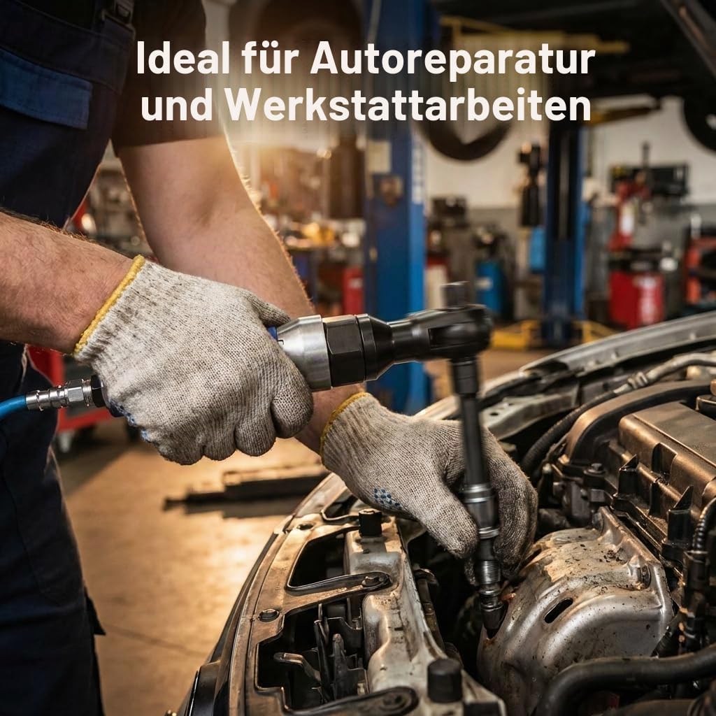 QWORK® Druckluft Ratschenschrauber , 1/2" / 12.5mm , 85 N.M maximales Drehmoment, 1/2"