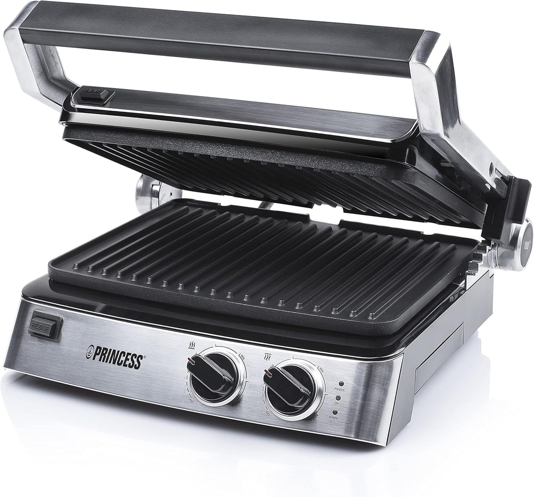 Princess Kontaktgrill/ Sandwichmaker – 180° aufklappbar mit zwei einstellbaren Thermostaten, 117300,