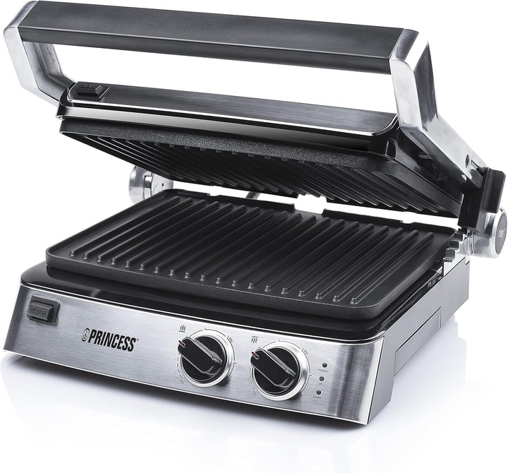 Princess Kontaktgrill/ Sandwichmaker – 180° aufklappbar mit zwei einstellbaren Thermostaten, 117300,