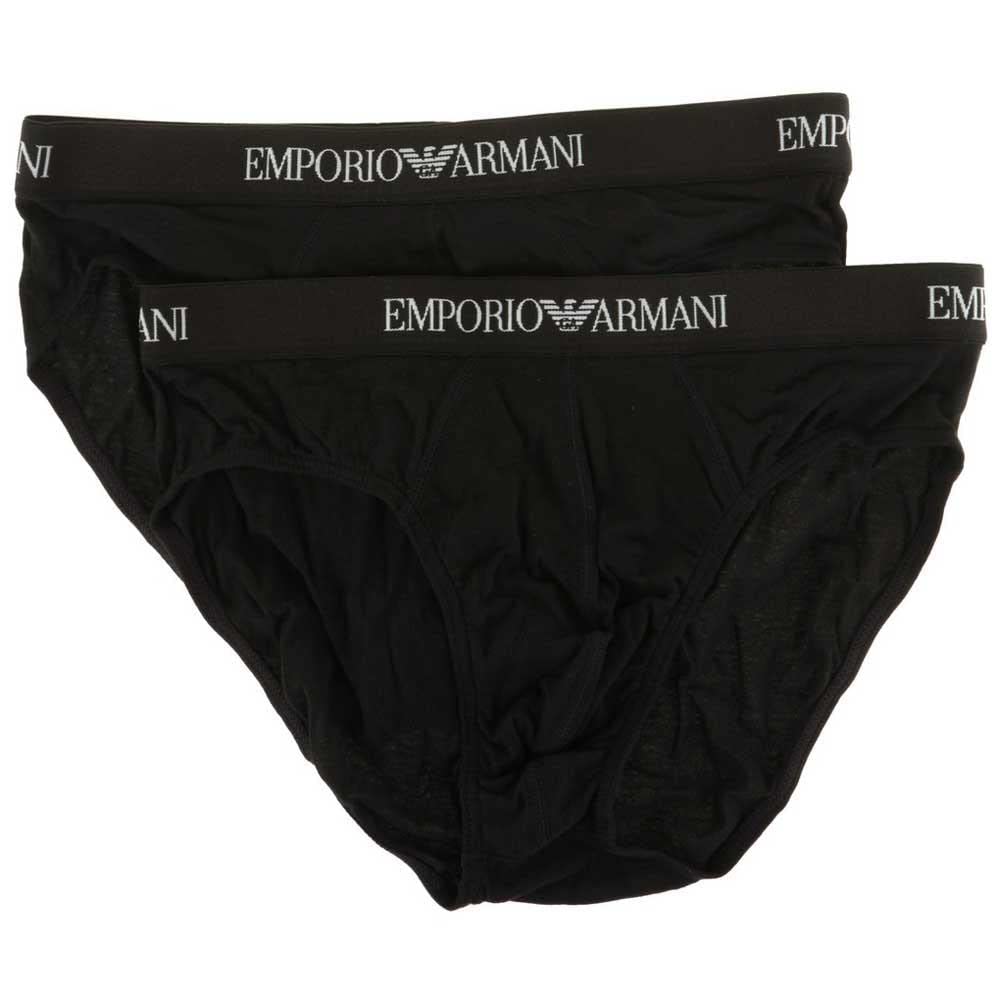 Emporio Armani Herren Slip (2er Pack) S Black/Black, S Black/Black