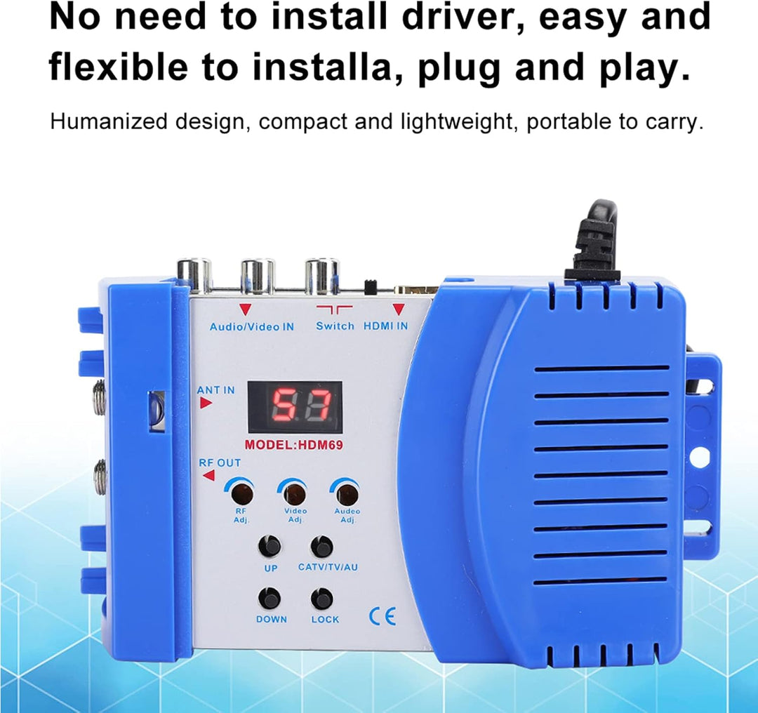 1080P Digital RF HDMI Modulator, HDM69 Digital Modulator AV Converter to VHF UHF PAL Standard Handhe