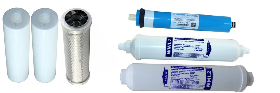 Ersatzfiltersatz (5 Filter + 1 Membrane) für 6 stufige Osmoseanlagen