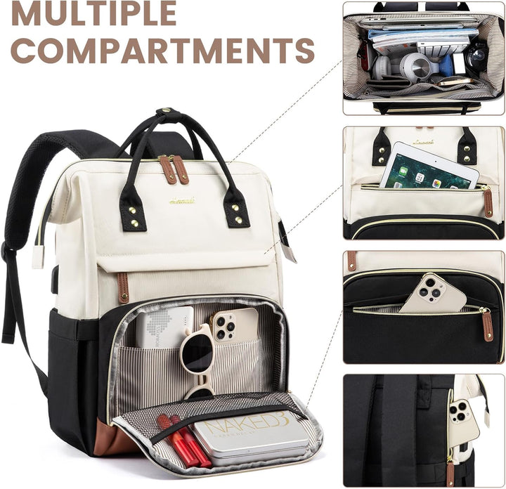 LOVEVOOK Rucksack Damen Laptop Rucksack mit Laptopfach 15.6 Zoll Schulrucksack Mädchen Teenager Schu
