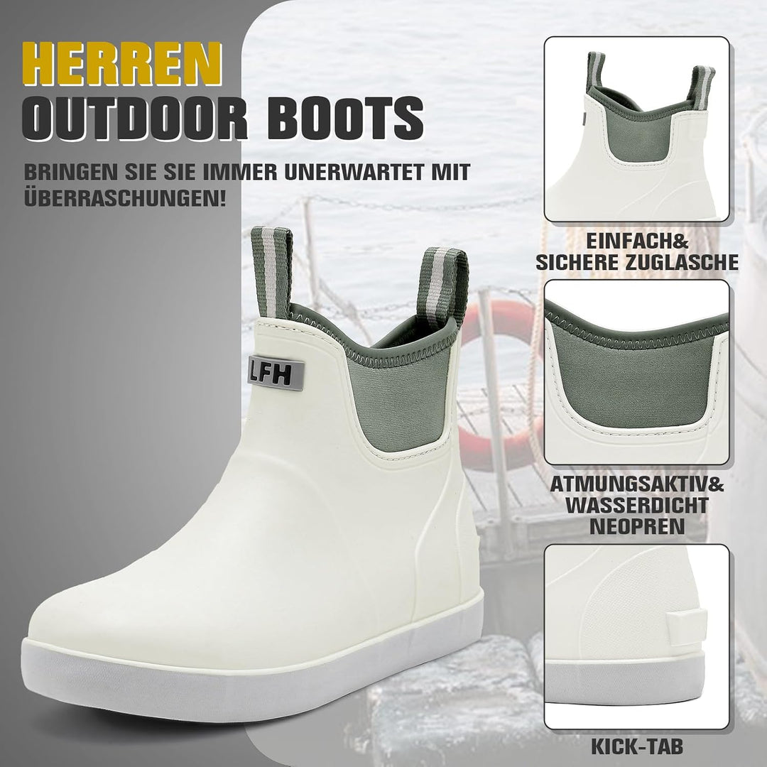Gummistiefel Herren, Protective Wasserdicht Anti-Rutsch Stiefeletten, Atmungsaktiv Schwarz Chelsea-S
