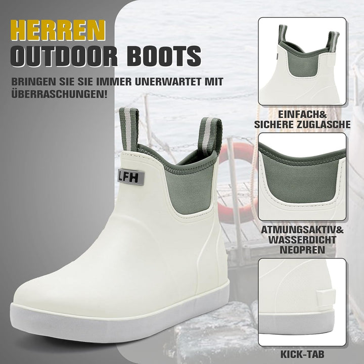 Gummistiefel Herren, Protective Wasserdicht Anti-Rutsch Stiefeletten, Atmungsaktiv Schwarz Chelsea-S
