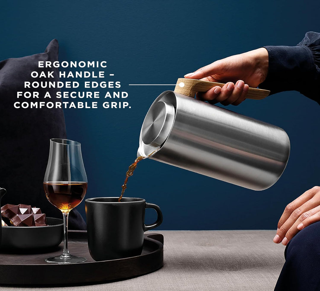 EVA SOLO | Isolierkanne 1,0l Nordic Kitchen Edelstahl | Der Vakuumstahleinsatz hält den Kaffee sehr