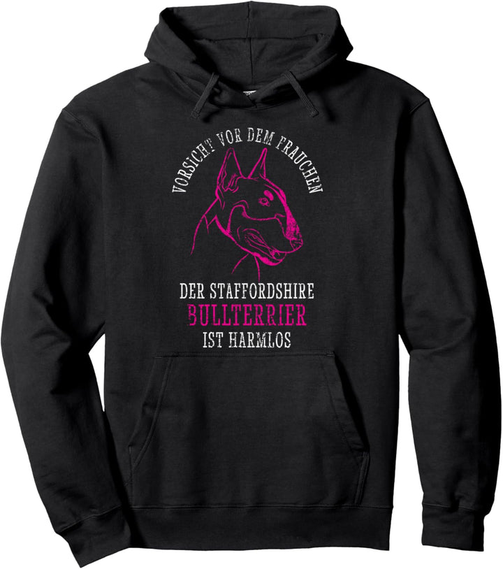 Bullterrier Frauchen Hund Harmlos Lustig Pullover Hoodie