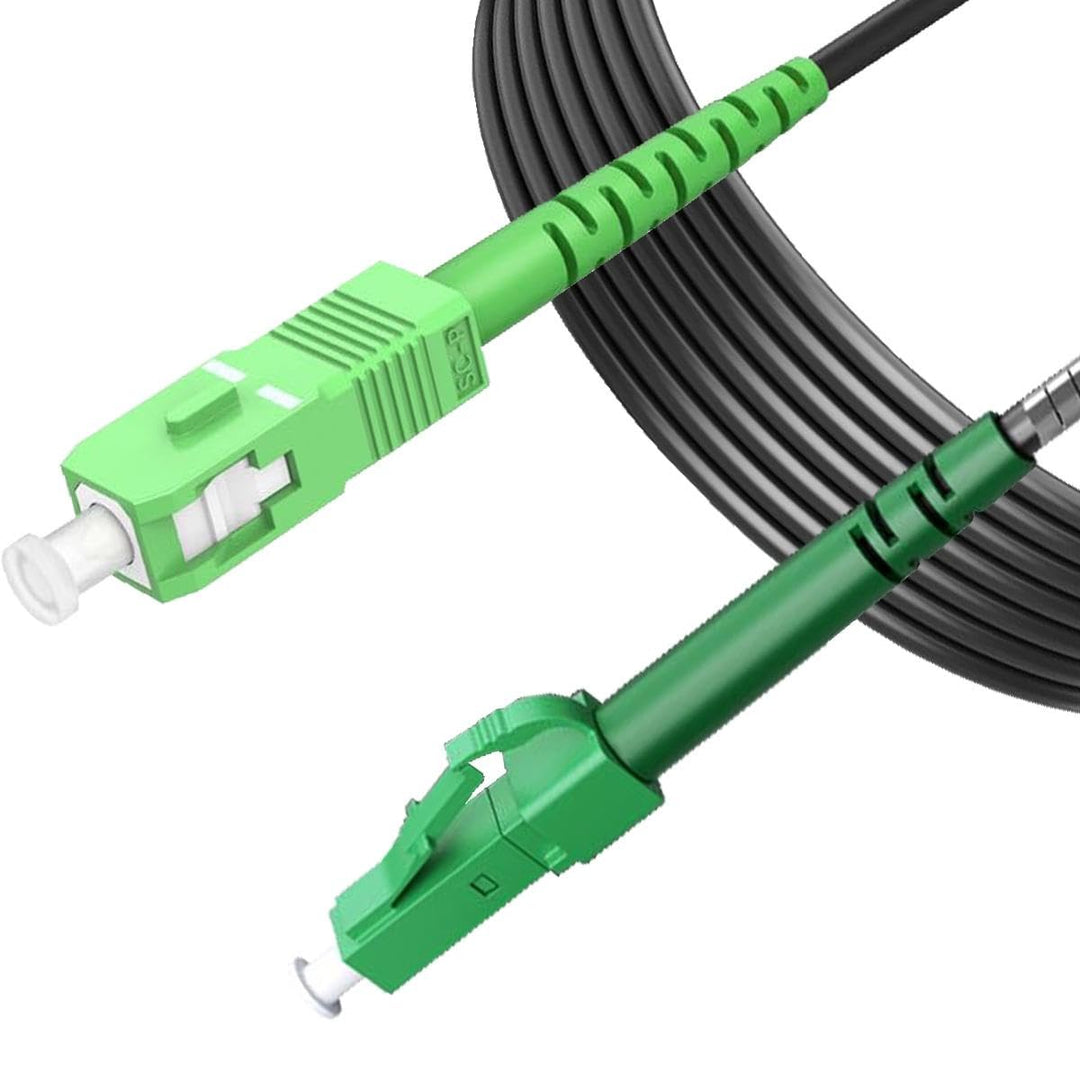 Elfcam® - 50m Geschirmtes Stahl-Lichtwellenleiterkabel SC/APC zu LC/APC,Geeignet für Innen- und Auss