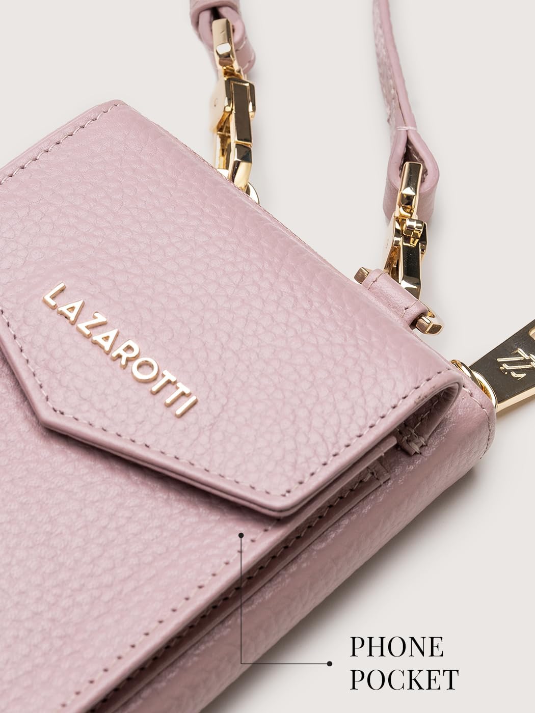 Lazarotti Bologna XL Leder Damen-Geldbörse & Handytasche (2-in-1) | 16 Kartenfächer | zum Umhängen m