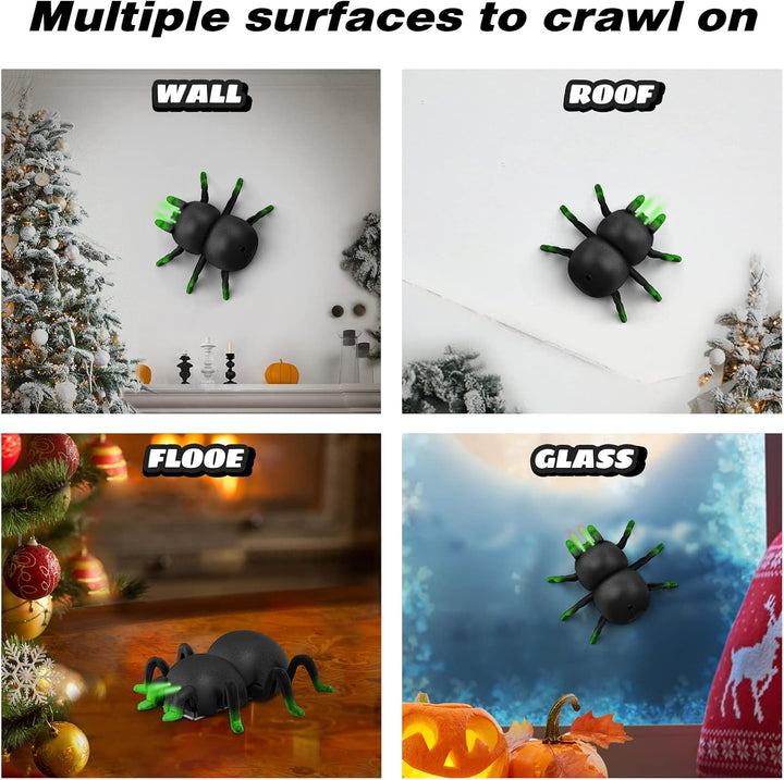 OBEST Ferngesteuerte Spinne Spielzeug mit Wandkletterfunktion, Wand und Boden Dual-Mode Halloween Sp