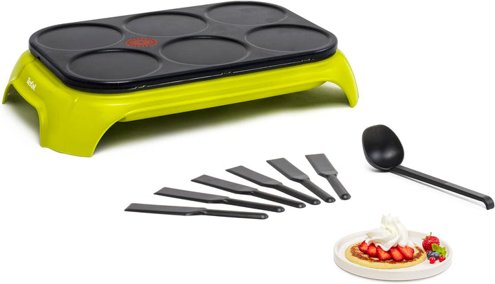 Tefal PY5593 Crep'Party Colormania Crêpemaker | Platte mit 6 Crêpe-Mulden | Thermo-Spot-Temperaturin