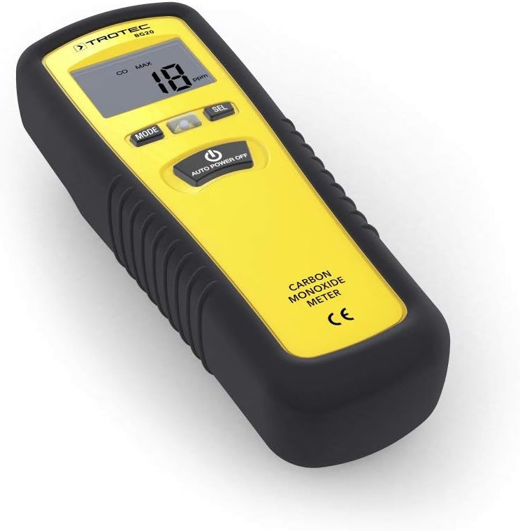 TROTEC BG20 Kohlenmonoxid-Messgerät Melder CO-Konzentrationen messen Messbereich 0 ppm bis 1.000 ppm