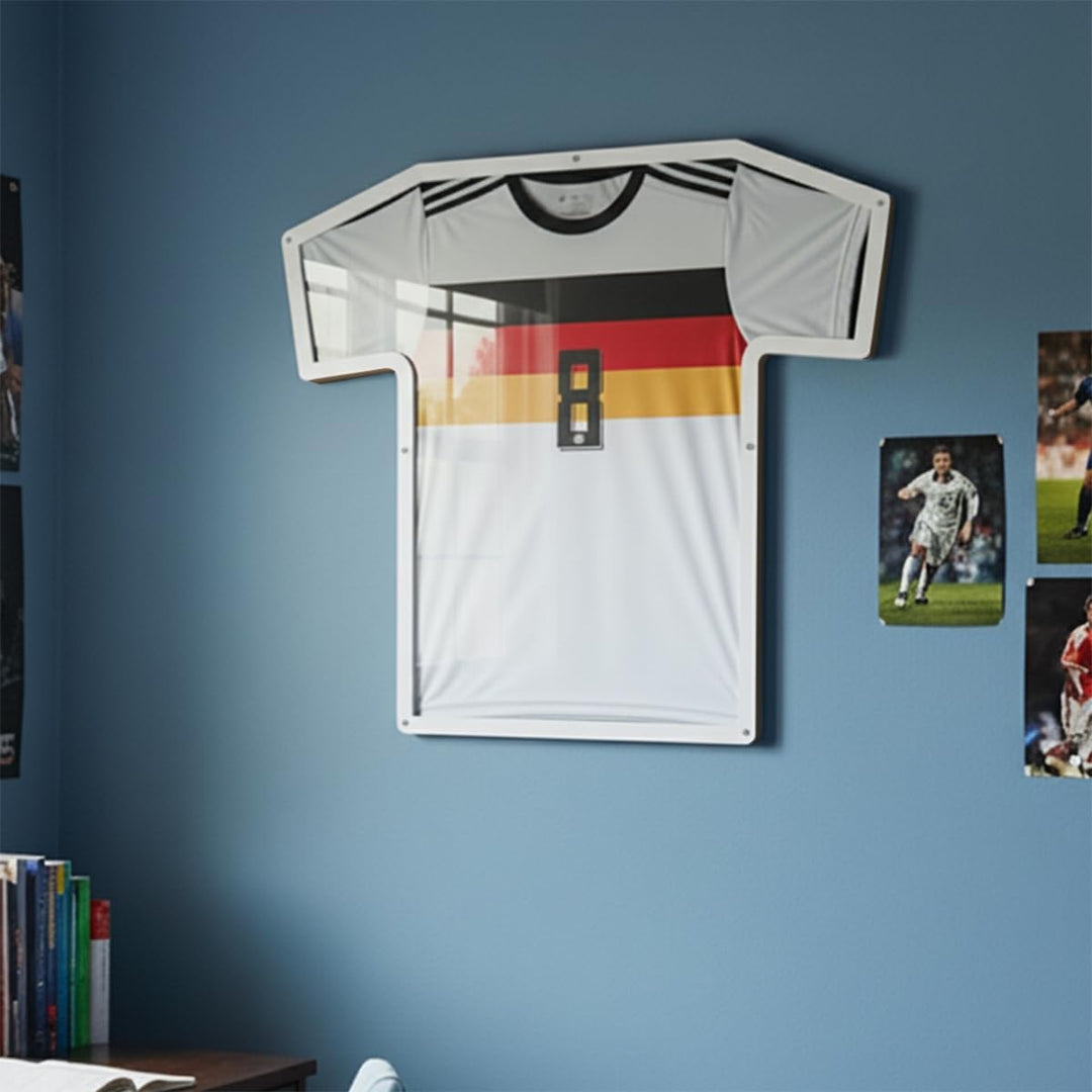 Trikotrahmen in T-Form, Kinder (XS - S), Weiss, für T-Shirts, Fussballtrikots, Sporttrikots, bruchsi