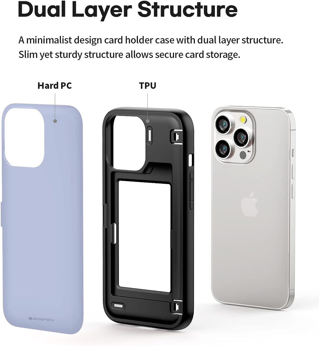 GOOSPERY Magnetic Door Bumper Hülle Kompatibel mit iPhone 13 Pro, Dual Layer protektive Kartenhalter