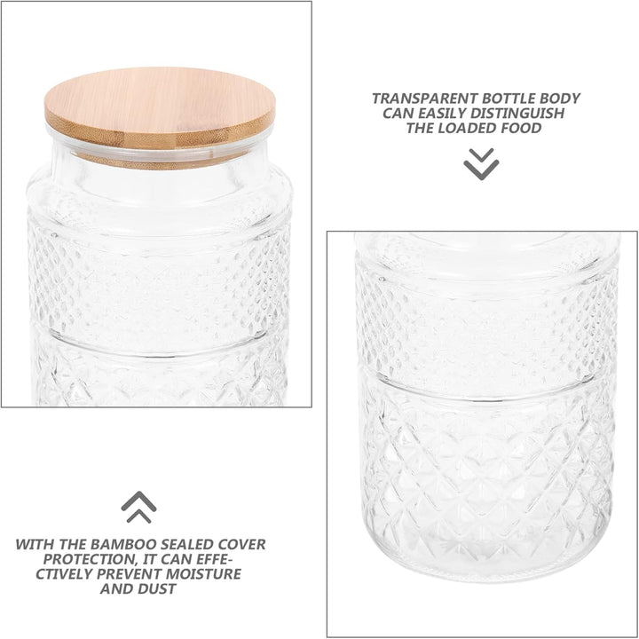 Cabilock Food Container Vorratsgl? Mit Holzdeckel Vorratsdosen Glasdose Dose Bonbonglas Honiggl? Kaf