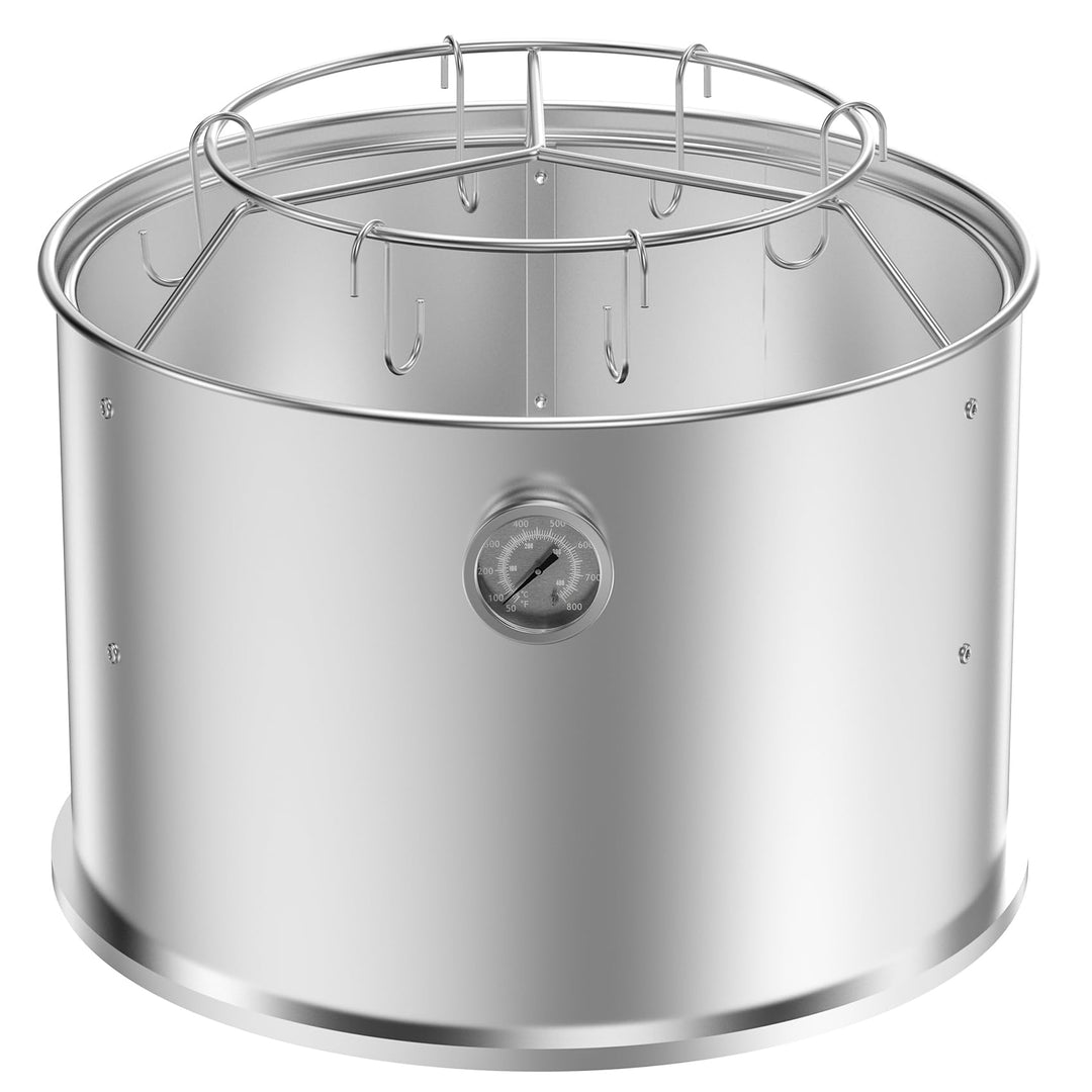 Onlyfire Edelstahl Räucherkammer Mittelkochsystem für Weber Smokey Joe 37cm Holzkohlegrill, Enthält