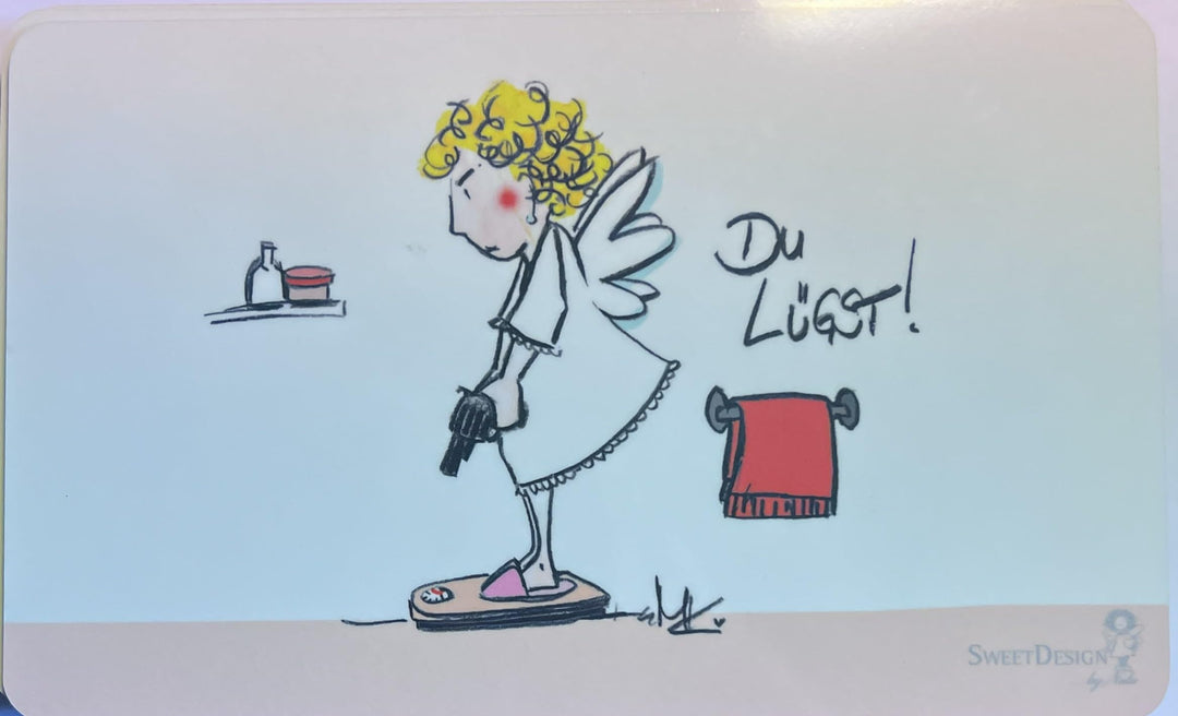 Generisch 1 Brettchen Du Lügst (Waage) II 23,5x14,5 cm Frühstücksbrett Sweet Freundlieb Geschenkidee