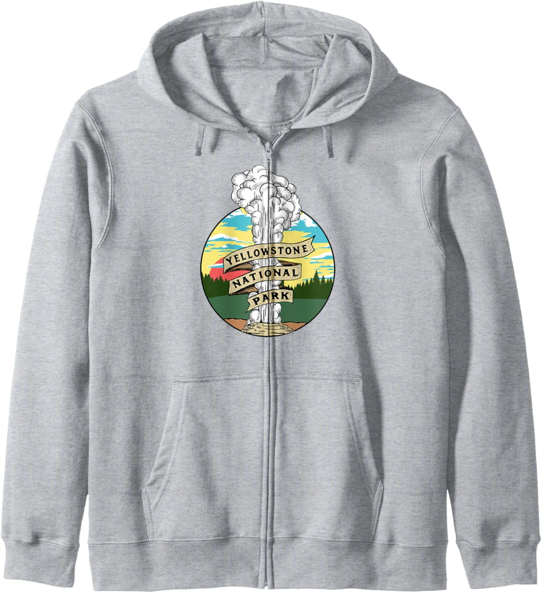 Vintage Old Faithful Yellowstone National Park Graphic Kapuzenjacke