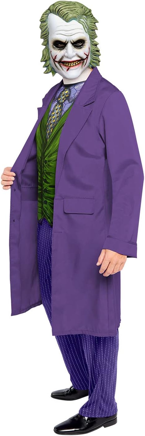 Amscan Adult Mens Official Warner Bros DC Comics Licensed The Joker Movie Character Fancy Dress Cost