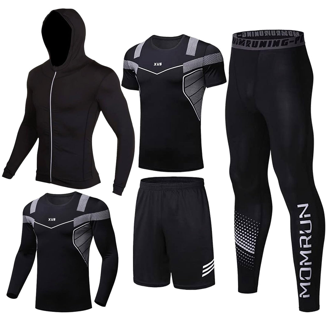 5pcs Trainingsanzug Herren Activewear Laufshirt Schwitzanzug Sportbekleidung Schwitzanzug Kompressio