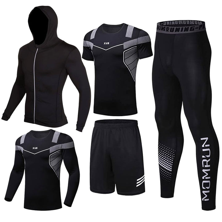 5pcs Trainingsanzug Herren Activewear Laufshirt Schwitzanzug Sportbekleidung Schwitzanzug Kompressio