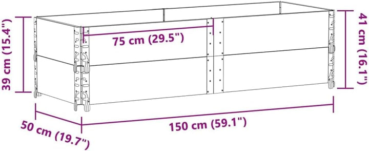 vidaXL Paletten Aufsatzrahmen 2 STK., Palettenrahmen Hochbeet, Holzrahmen Stapelbar Faltbar, Stapelr