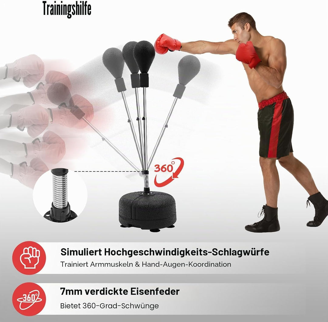 Punchingball Boxsack Standboxsack Erwachsene Boxbirne 120-160cm Höhenverstellbarer Boxausrüstung Ste