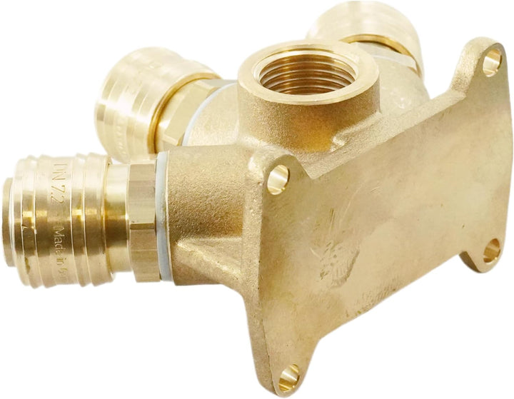 Wanddose komplett mit 3x Druckluftkupplung NW 7,2 Messing Verteiler (G 1/2" Innengewinde), G 1/2" In
