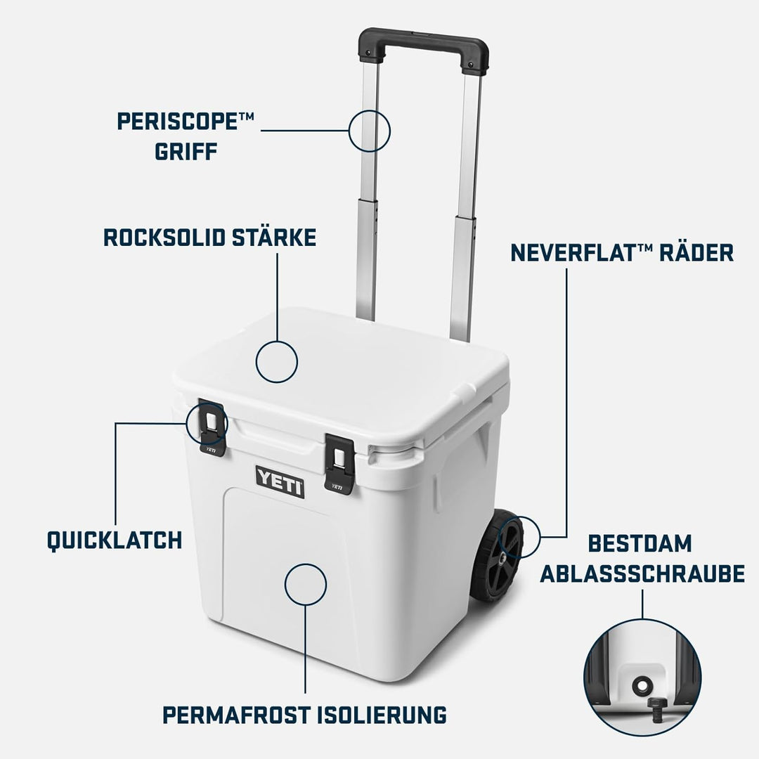 YETI Roadie 48 Rollkühler mit einziehbarem Periskopgriff Big Wave Blue, Big Wave Blue