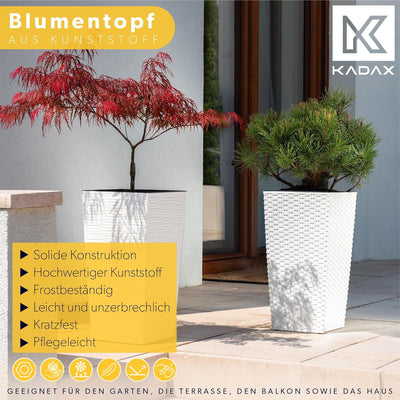 KADAX Blumentopf, Blumenkübel aus Kunststoff, Pflanzkübel für Blumen, Innen- und Aussenbereich, Gart