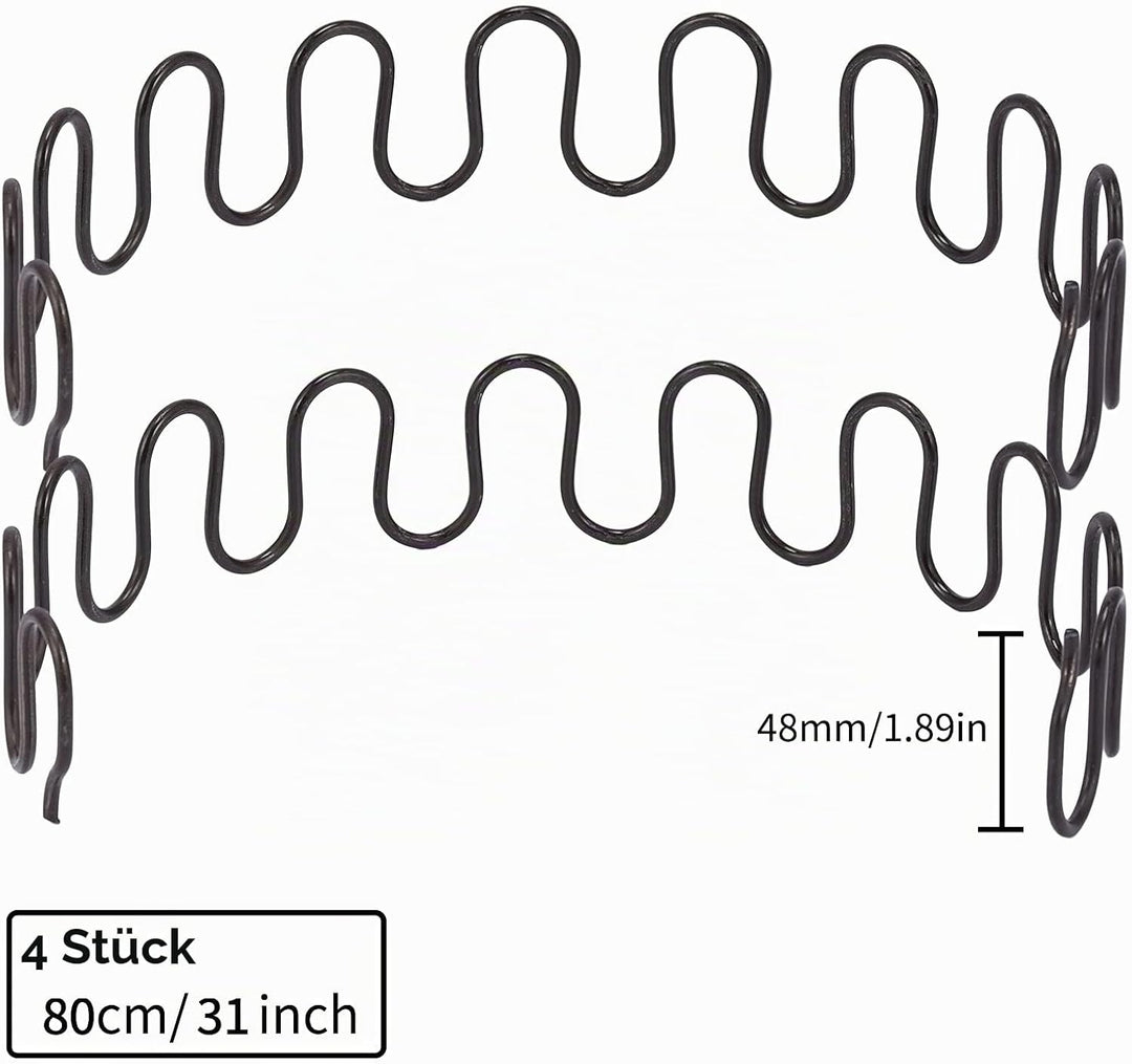 Carkio Ersatz-Federn für Sofa, 4 Stück, 31in (78.74 cm) Feder mit 16 Stück S-Clips, 4,0 Draht-Durchm